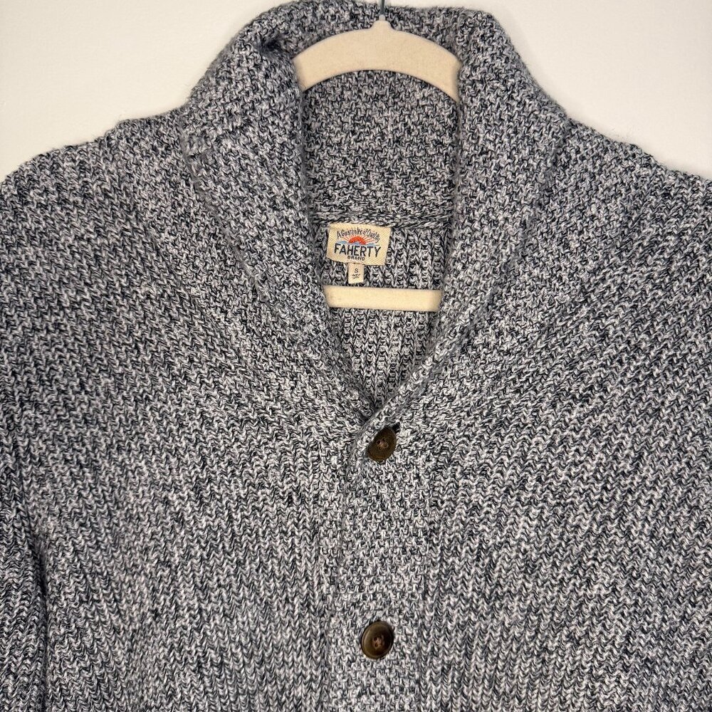 Faherty Men's Marled Cotton Cashmere Blend Cardigan Vintage Preppy - Small - Picture 4 of 8
